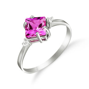 Pink Topaz & Diamond Princess Ring In Sterling Silver loving the sales