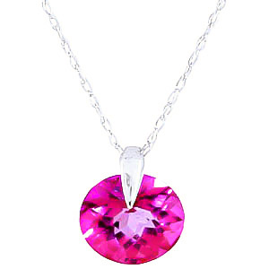 Pink Topaz Gem Drop Pendant Necklace 1 Ct In 9ct White Gold loving the sales