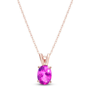 Pink Topaz Oval Pendant Necklace 0.85 Ct In 9ct Rose Gold loving the sales