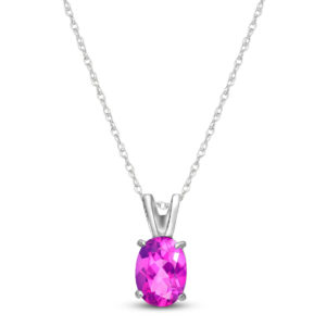 Pink Topaz Oval Pendant Necklace 0.85 Ct In 9ct White Gold loving the sales