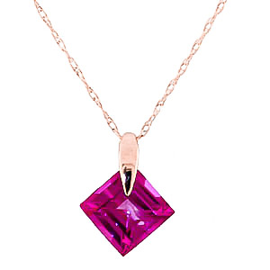 Pink Topaz Princess Pendant Necklace 1.16 Ct In 9ct Rose Gold loving the sales