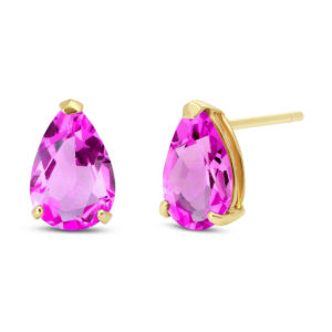 Pink Topaz Stud Earrings 3.15 Ctw In 9ct Gold loving the sales