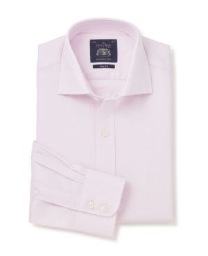 Pink White Textured Slim Fit Cutaway Collar Shirt - Single Cuff 15" Standard loving the sales