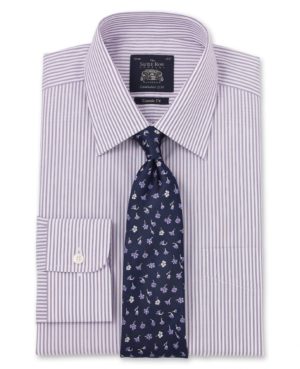 Purple Bengal Stripe Classic Fit Shirt - Single Cuff 15" Standard Single loving the sales