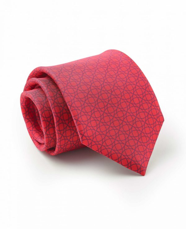 Red Navy Circle Print Silk Tie loving the sales