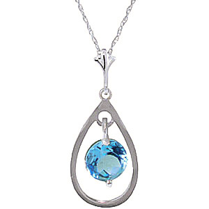 Round Cut Blue Topaz Pendant Necklace 0.3 Ct In 9ct White Gold loving the sales