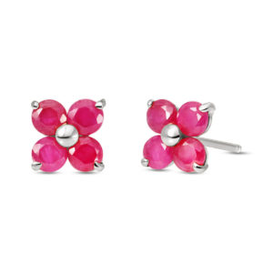 Ruby Clover Stud Earrings 1.15 Ctw In 9ct White Gold loving the sales