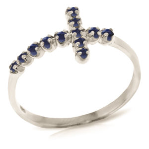 Sapphire Cross Ring 0.3 Ctw In Sterling Silver loving the sales