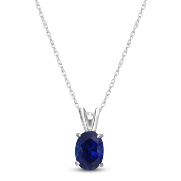 Sapphire Oval Pendant Necklace 1 Ct In 9ct White Gold loving the sales