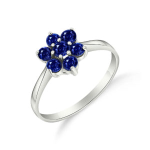 Sapphire Wildflower Cluster Ring 0.66 Ctw In Sterling Silver loving the sales