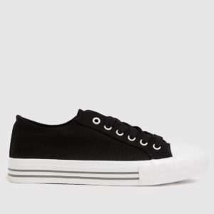 Schuh Black Mercy Lace Up Trainers loving the sales