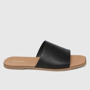 Schuh Black Tabby Mule Sandals loving the sales