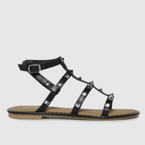 Schuh Black Tara Leather Studded Gladiator Sandals loving the sales