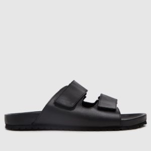 Schuh Black Theo Minimal Footbed Sandals loving the sales