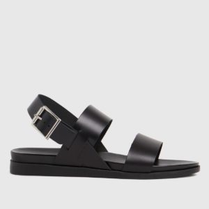 Schuh Black Tori Leather Two Band Sandals loving the sales