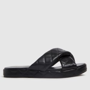 Schuh Black Trudie Padded Cross Strap Sandals loving the sales
