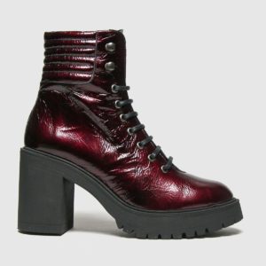 Schuh Burgundy Ashton Chunky Leather Lace Up Boots loving the sales