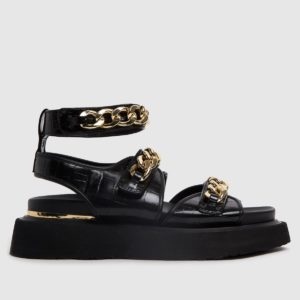 Shellys London Black & Gold Sade Chain Sandals loving the sales