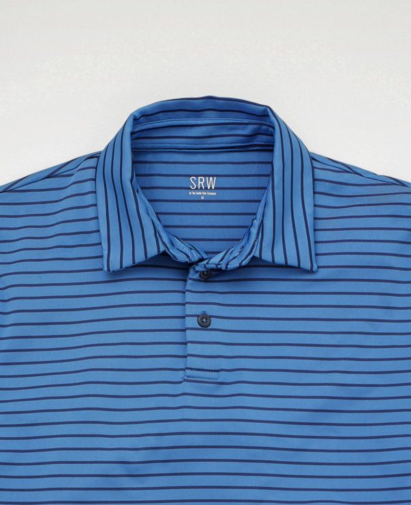 Srw Active Blue Navy Stripe Short Sleeve Polo Shirt Xxxl loving the sales