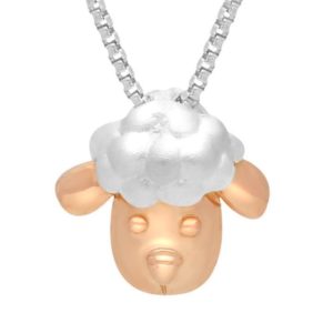 Sterling Silver Rose Gold Ashbourne Show Sheep Head Necklace loving the sales