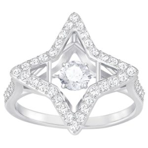 Swarovski Rhodium White Crystal Sparking Dance Star Ring Size 55 loving the sales
