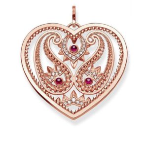 Thomas Sabo Glam And Soul Rose Gold Corundum Paisley Design Heart Pendant D loving the sales