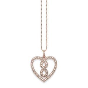 Thomas Sabo Glam And Soul Rose Gold White Zirconia Infinity Heart Necklace D loving the sales