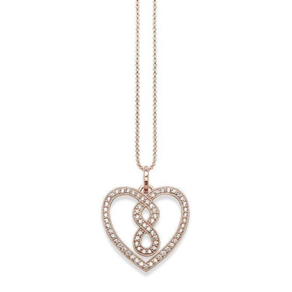 Thomas Sabo Glam And Soul Rose Gold White Zirconia Infinity Heart Necklace D loving the sales