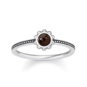 Thomas Sabo Glam And Soul Sterling Silver Ethnic Tigers Eye Flower Ring D loving the sales