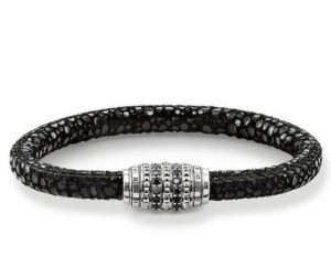 Thomas Sabo Rebel At Heart Steel Zirconia Leather Black Studs Bracelet loving the sales