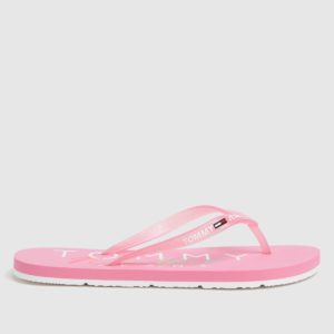 Tommy Hilfiger Pink Rubber Thong Beach Sandals loving the sales