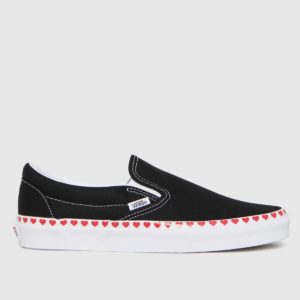 Vans Black & Red Classic Slip Hearts Foxing Trainers loving the sales