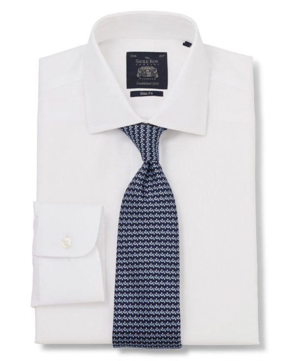 White Bedford Stripe Slim Fit Non-Iron Shirt - Single Cuff 17 1/2" Standard loving the sales