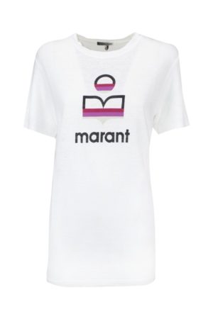 White Linen Logo-Print T-Shirt loving the sales