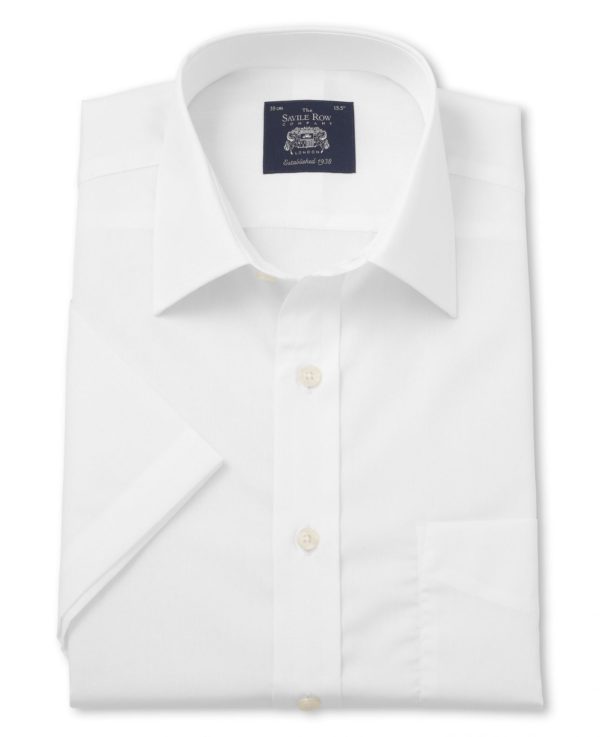 White Poplin Classic Fit Short Sleeve Shirt 17" Short Sleeve loving the sales
