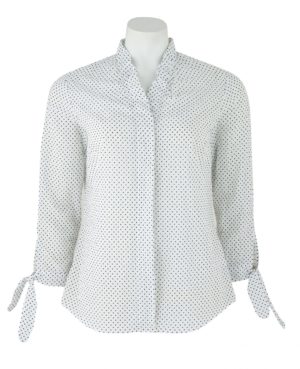 White Spotted Semi-Fitted Women's Shirt 8 loving the sales