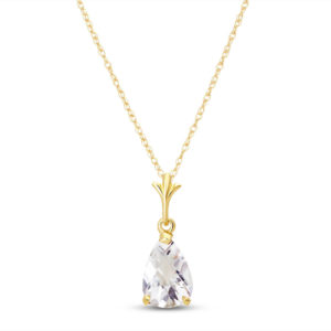 White Topaz Belle Pendant Necklace 1.5 Ct In 9ct Gold loving the sales