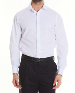 White Twill Slim Fit Shirt In Shorter Length L Standard loving the sales