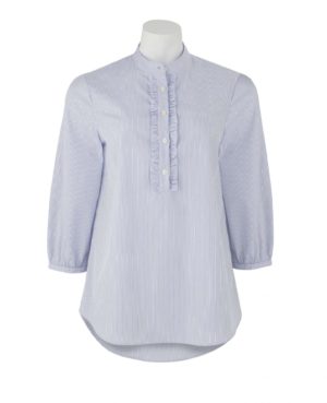 Women's Blue Striped 3/4 Sleeve Shirt 12 loving the sales