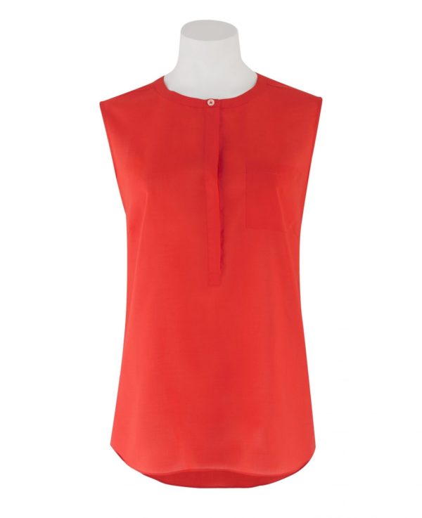 Women's Orange Tencel Semi-Fitted Sleeveless Blouse 14 loving the sales