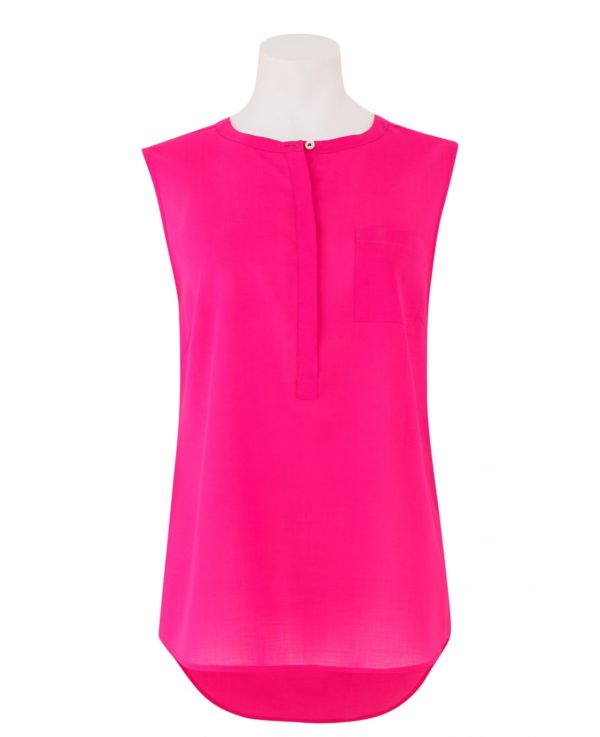 Women's Pink Collarless Sleeveless Shirt 14 loving the sales