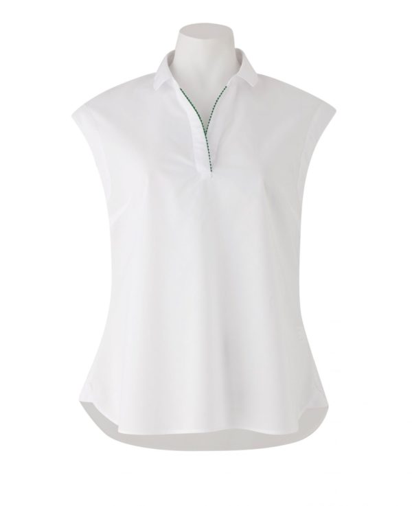 Women's White Poplin Semi-Fitted Sleeveless Shirt 12 loving the sales