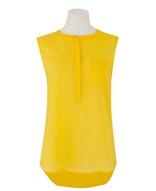 Women's Yellow Collarless Sleeveless Shirt 16 loving the sales
