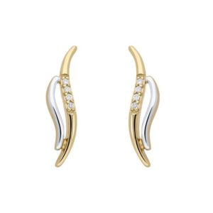 18ct White And Yellow Gold Diamond Wave Stud Earrings loving the sales