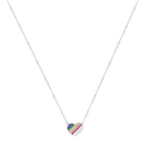Argento Silver Rainbow Heart Necklace loving the sales