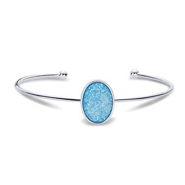 August Woods Silver Blue Minerals Druzy Bangle loving the sales