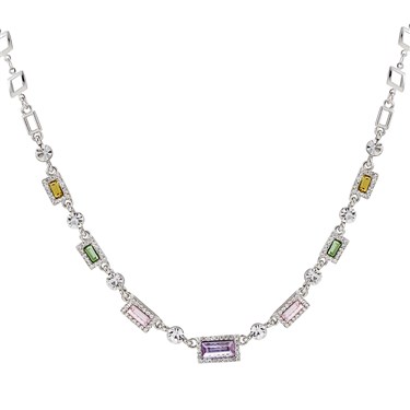 August Woods Silver Pastel Rainbow Crystal Necklace loving the sales