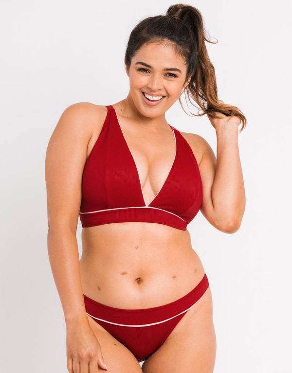 Curvy Kate Poolside Non Wired Triangle Bikini Top Pink/Red loving the sales