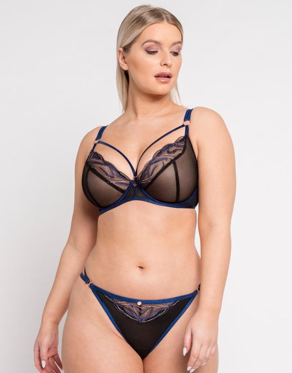 Scantilly Submission Plunge Bra Black/Blue loving the sales
