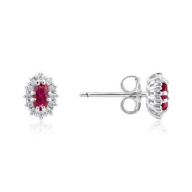Argento Silver Ruby Halo Crystal Stud Earrings loving the sales